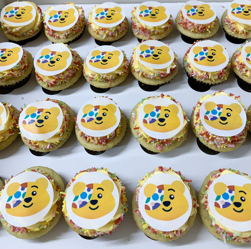 Mini cupcakes with edible images