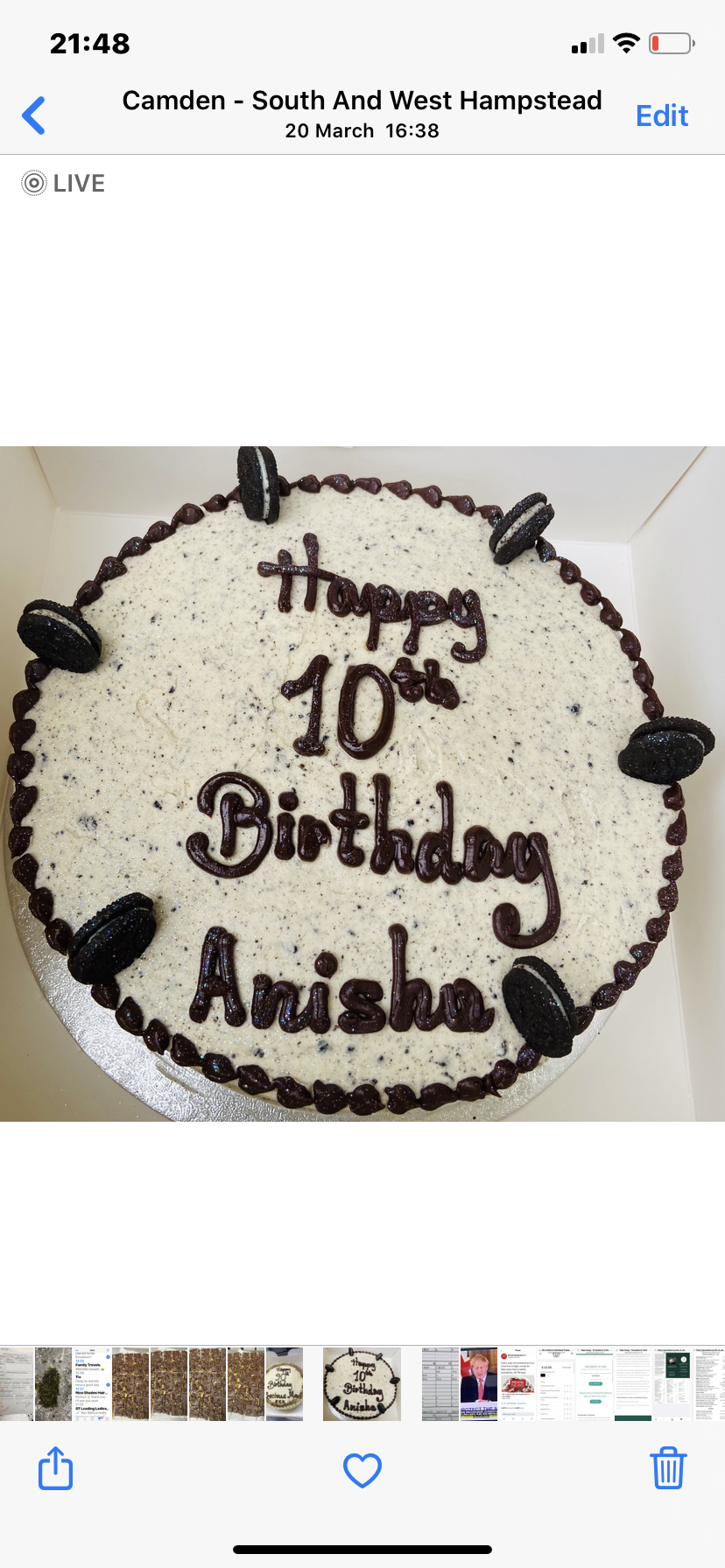 6” Vanilla Oreo Birthday Cake